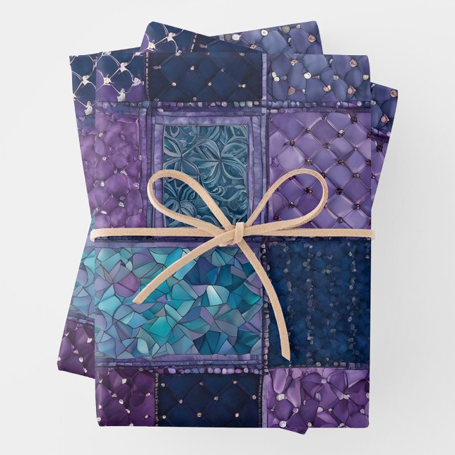 Colorful Patchwork Quilt Wrapping Paper Sheets (Creator Uploaded)