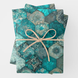 Colorful Patchwork Quilt Wrapping Paper Sheets