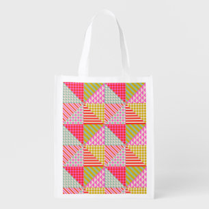 Colorful Patchwork Reusable Grocery Bag