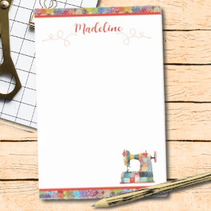 Colorful Patchwork Sewing Machine Post-it Notes
