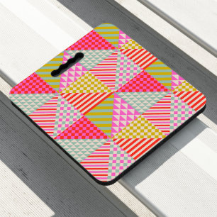 Colorful Patchwork Stadium Bleacher Seat Cushion