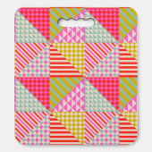 Colorful Patchwork Stadium Bleacher Seat Cushion (Front Vertical)