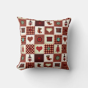colorful patchwork throw pillow