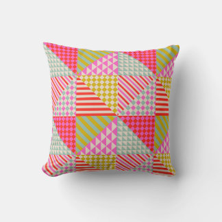 Colorful Patchwork Throw Pillow | Housewarming