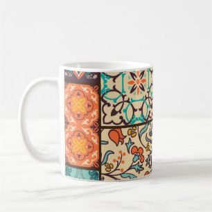 Colorful Patchwork Tile: Islamic Majolica Motifs Coffee Mug
