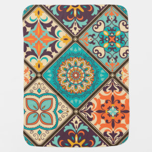Colorful patchwork tile: Islamic motifs. Baby Blanket