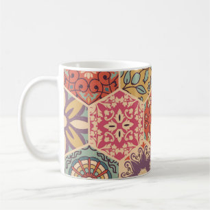 Colorful Patchwork Tile Islamic Motifs Coffee Mug