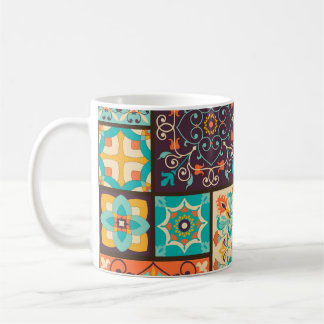 Colorful patchwork tile: Islamic motifs. Coffee Mug