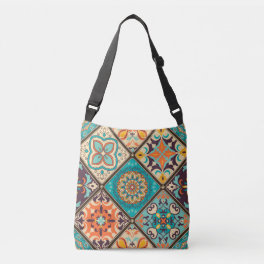 Colorful patchwork tile: Islamic motifs. Crossbody Bag