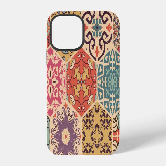 Colorful Patchwork Tile Islamic Motifs Iphone Case (Back)
