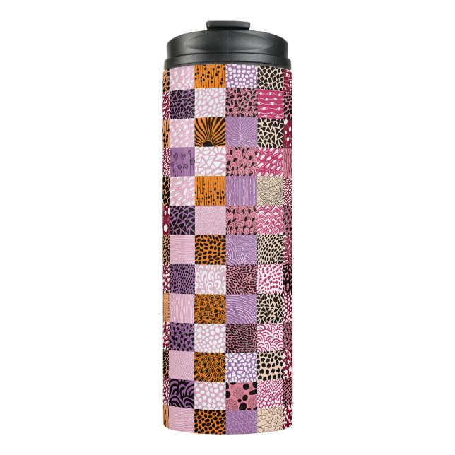 Colorful Patchwork Travel Mug (Front)
