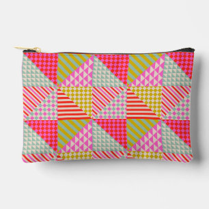 Colorful Patchwork Zipper Pouch   Makeup Bag
