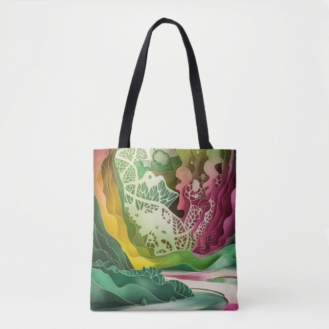 Colorful Path Shopping Errand Tote Bag (Front)