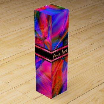 Colorful Pattern   Abstract Pattern In  Blue Pink Wine Box by myMegaStore at Zazzle
