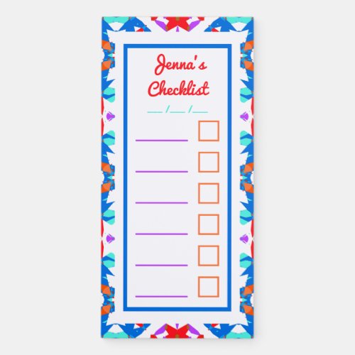 Colorful Pattern Adult ADHD Checklist Planner  Magnetic Notepad