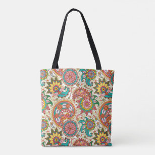 Colorful Pattern All-Over-Print Tote Bag, Medium