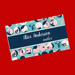 Colorful pattern author feminine Business Card