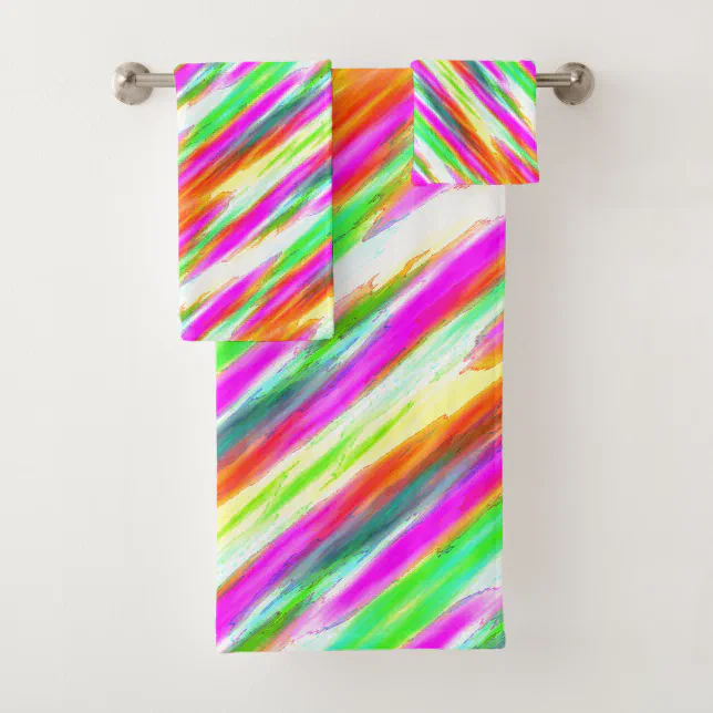 Colorful Pattern Bath Towel Set Zazzle