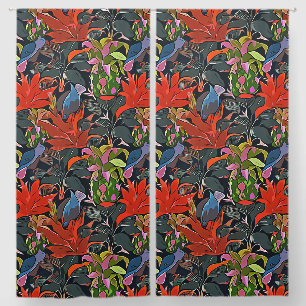 Colorful Pattern Beautiful Flowers and Foliage   Blackout Curtains