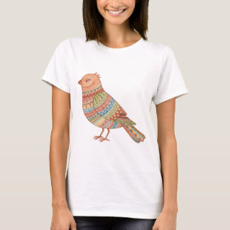 Colorful Pattern Bird Illustration Art T-Shirt