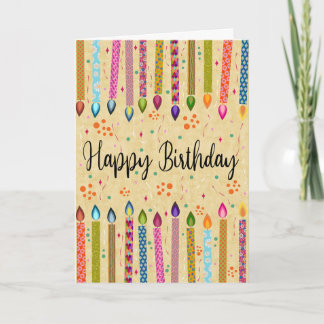 Colorful Pattern Birthday Candles for Anyone Card