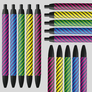 Colorful Pattern Black Ink Pen