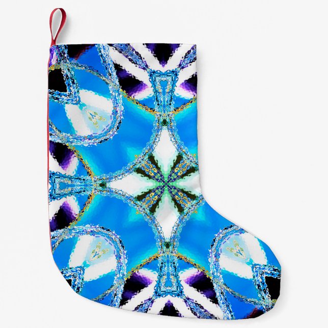 Colorful pattern, ceramic tiles and designabstract small christmas stocking (Front)