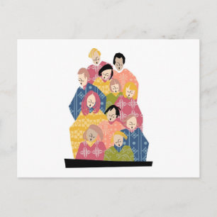 Colorful Pattern Choir Postcard