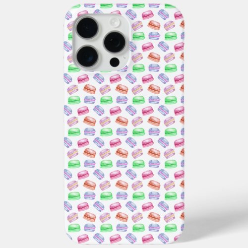 Colorful Pattern Cookies Macarons Dessert iPhone 15 Pro Max Case