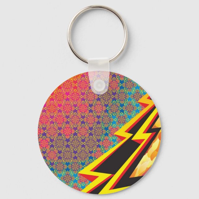 Colorful Pattern Creation "Flash Gordon" Keychain (Front)