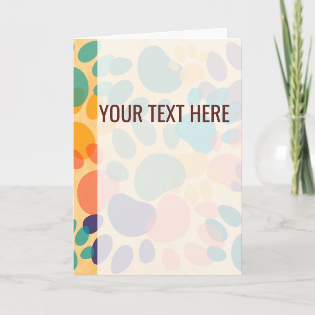 Colorful Pattern Dog Paw Prints Announcement (Front)