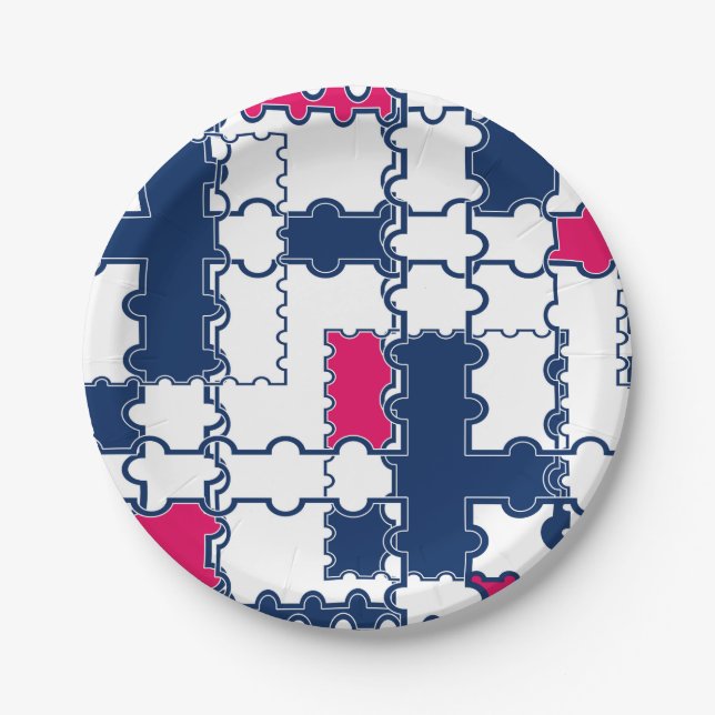 Colorful pattern , elegant paper plates (Front)