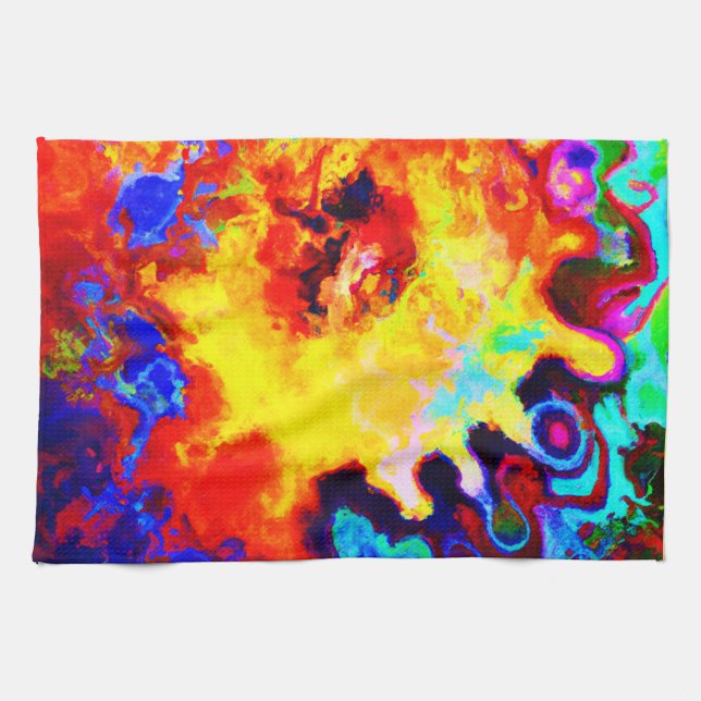 Colorful Pattern Explosion Kitchen Towel (Horizontal)