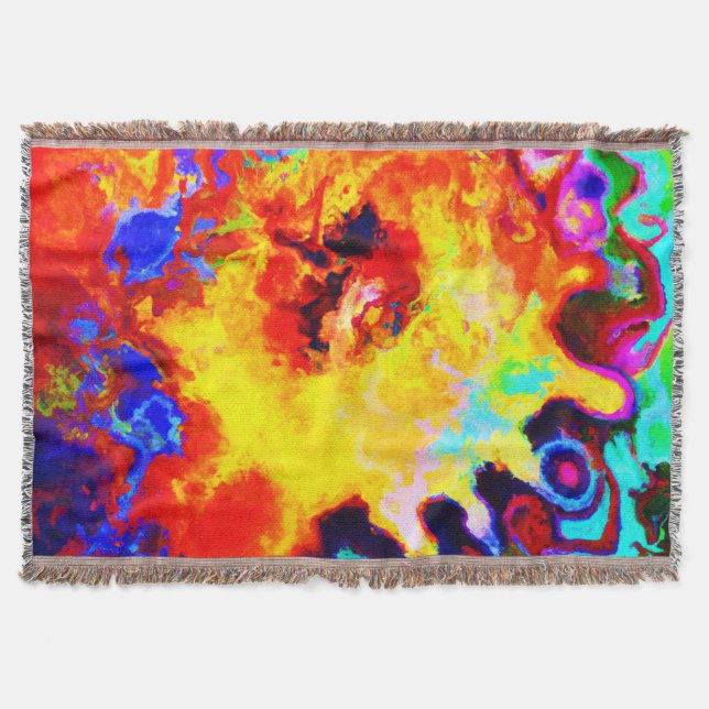 Colorful Pattern Explosion Throw Blanket (Front)