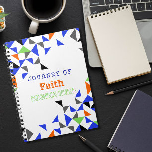 Colorful Pattern Faith Inspirational Quote Notebook