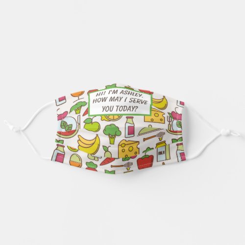 Colorful Pattern Food Service Industry Edition Adult Cloth Face Mask