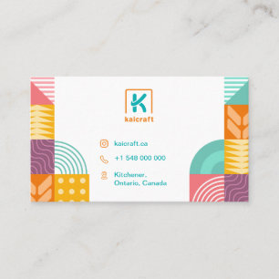 Colorful Pattern For Arts and Craft Business Card