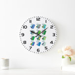 Colorful Pattern Gift Tags Set Large Clock