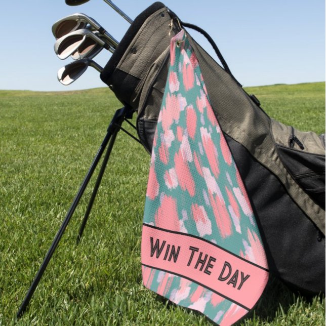 Colorful Pattern Golf Towel (Colorful Abstract Motivational Golf Towel)