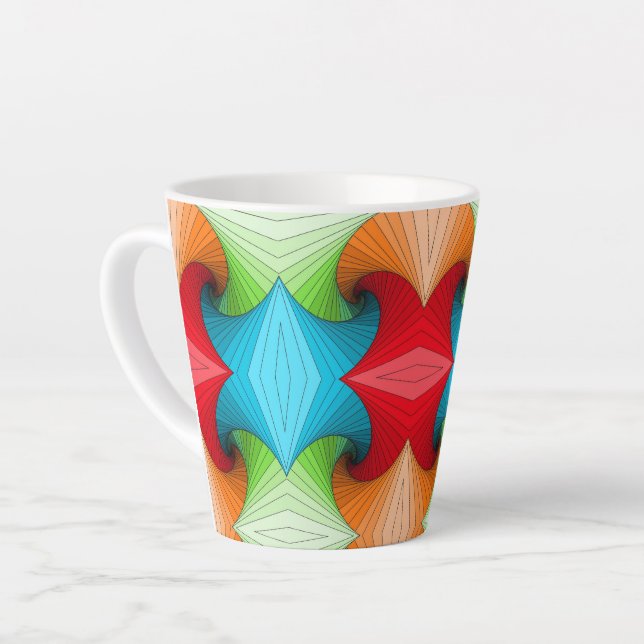 colorful pattern  latte mug (Left Angle)