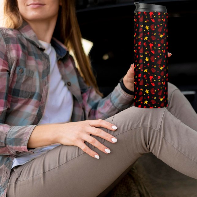 Colorful Pattern Leaf Thermal Tumbler (Creator Uploaded)