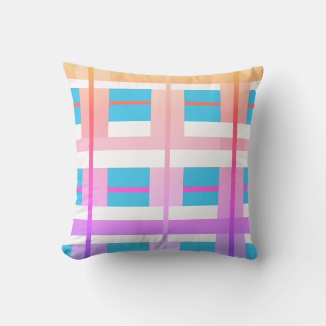 Colorful Pattern Line Stripes Throw Pillow Cushion (Front)