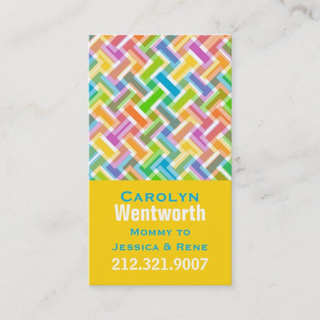 Colorful Pattern Mommy Networking Card (Front)