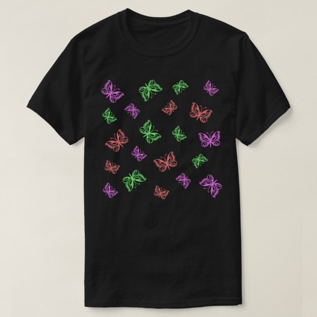 Colorful pattern of cute butterflies T-Shirt (Design Front)