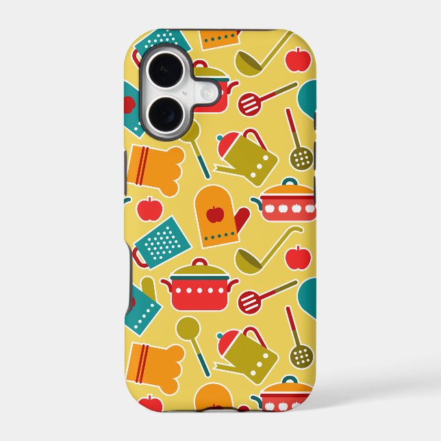 Colorful pattern of kitchen utensils iphone case (Back)
