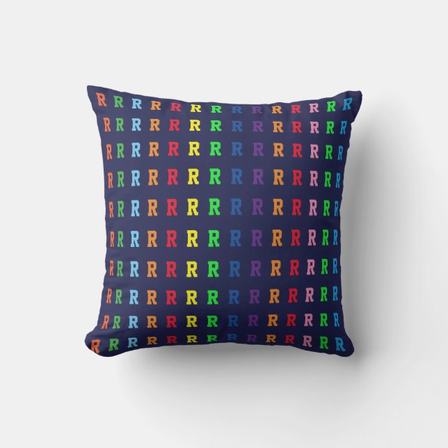 Colorful Pattern of Name Initial Letters Outdoor Pillow (Front)