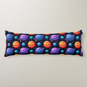 Colorful Pattern of Planets and Stars Body Pillow