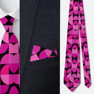 Colorful Pattern, Pink, Rose, Floral Pattern    Neck Tie