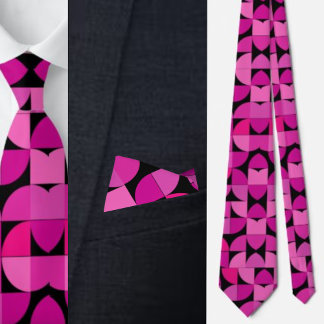 Colorful Pattern, Pink, Rose, Floral Pattern Neck Tie