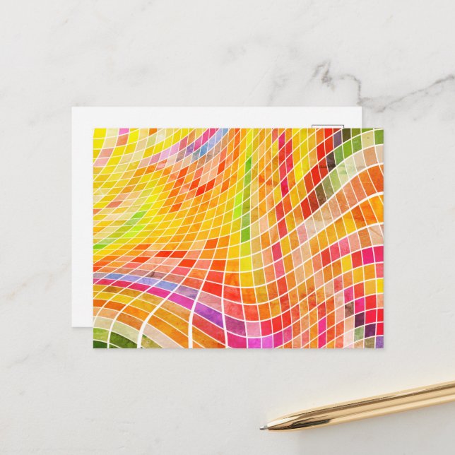 Colorful Pattern Postcard (Front/Back In Situ)